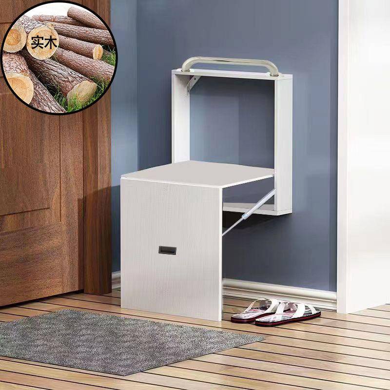 Folding shoe changing stool, wall mounted ultra-thin shoe changing ...