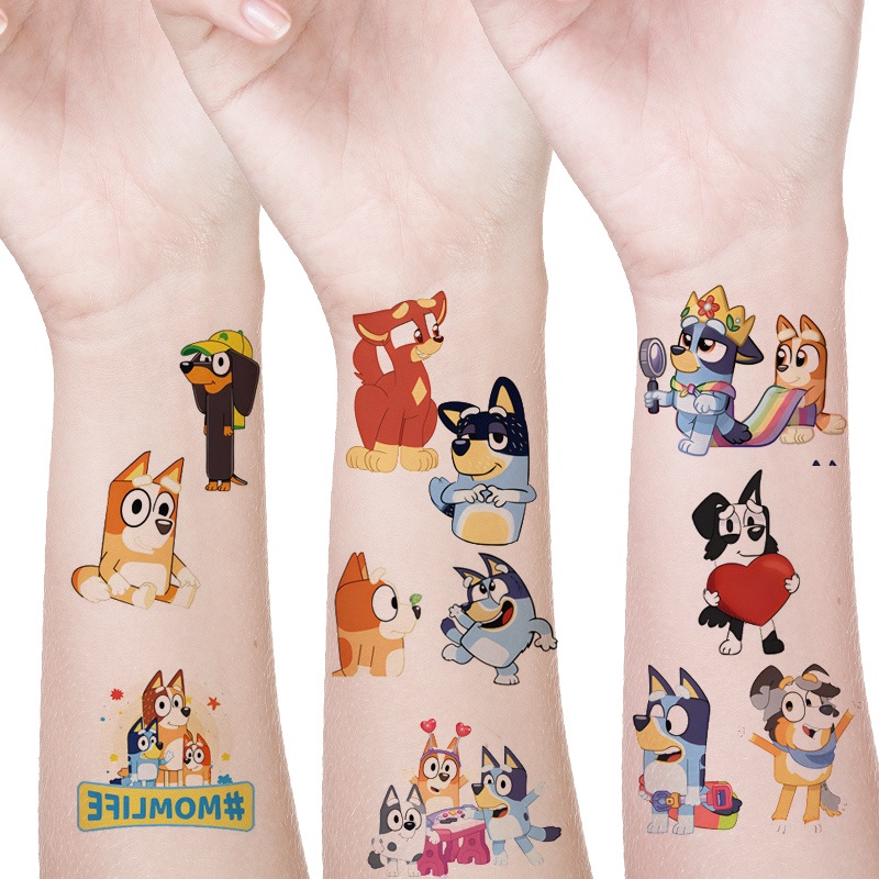 Bluey Waterproof Temporary Tattoo Sticker Theme Kid's Party Favors ...