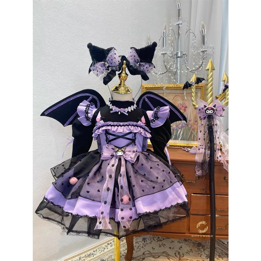Kuromi Costume For Kids Girl Classical Purple Fluffy Princess Dress  Halloween Cosplay Little Devil Black Rabbit Costume Toddler Baby Girls  Japanese ...