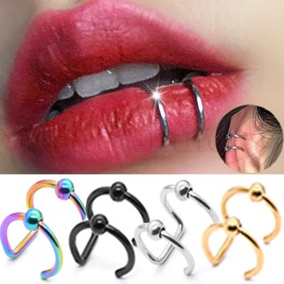 1pc Punk Style Stainless Steel Spider Lip Stud Lip Ring For Women, Bar  Accessory