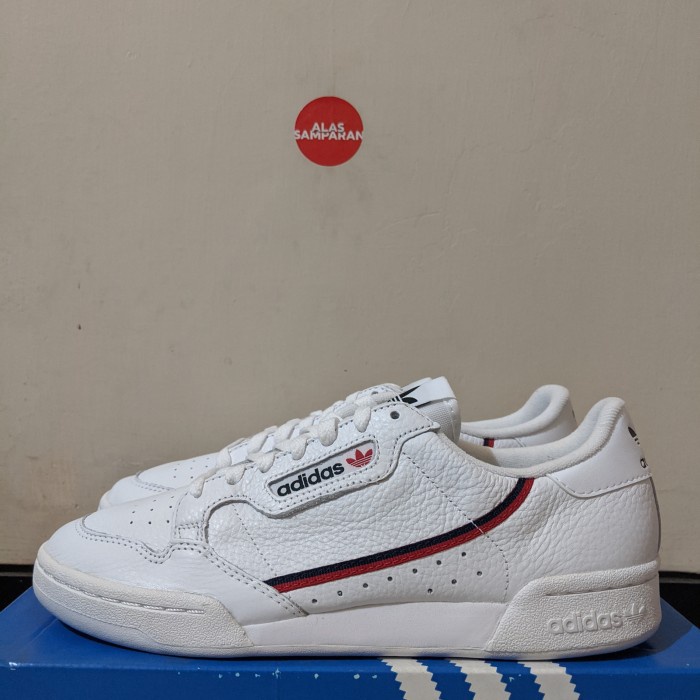 All white adidas hot sale continental 80