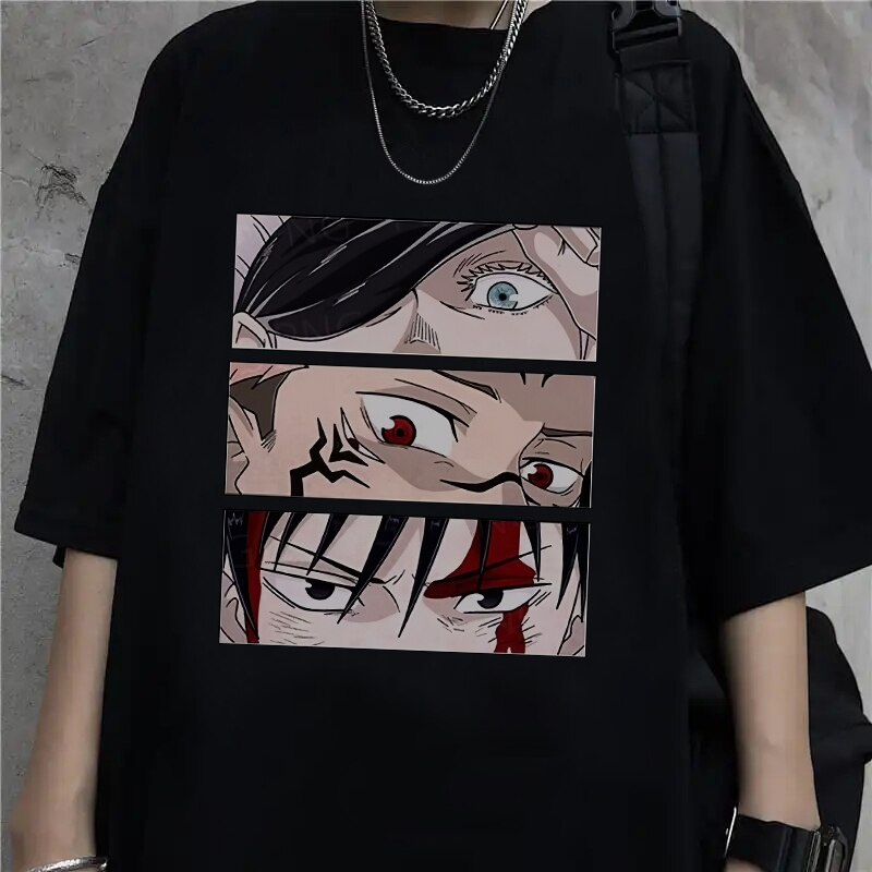 Men's Cotton T-shirt Mens Tshirt Japanese Anime Jujutsu Kaisen T Shirt 