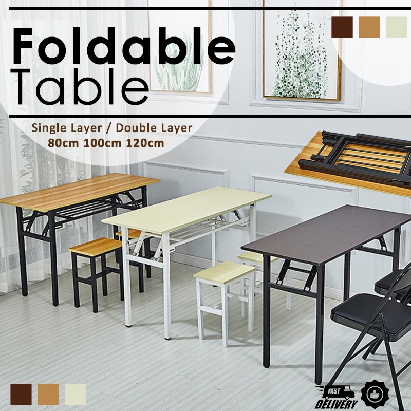 GS Foldable Table Computer Table Study Folding Table Desk Shopee