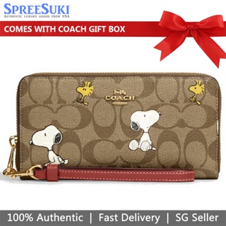 COACH®  Coach X Peanuts Round Coin Case With Snoopy Ski Motif