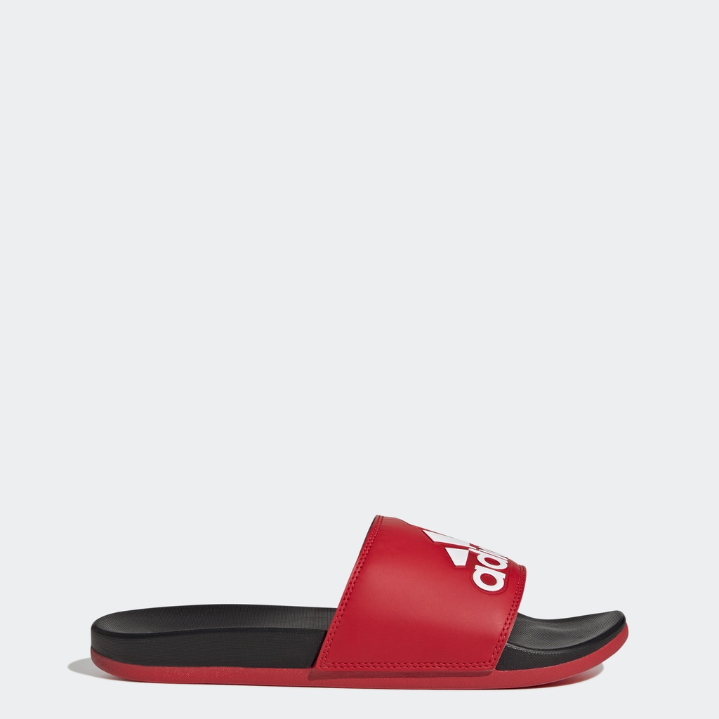 Red adidas hot sale slides womens