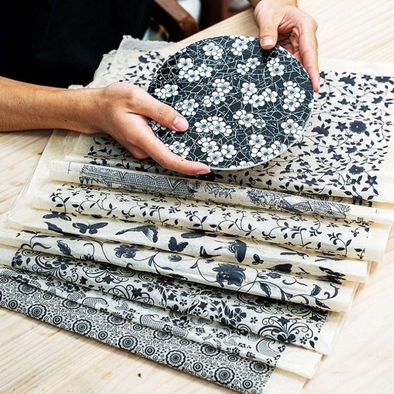 1PCS Pottery Art Transfer Paper Glaze Underglaze Black Flower Paper ...