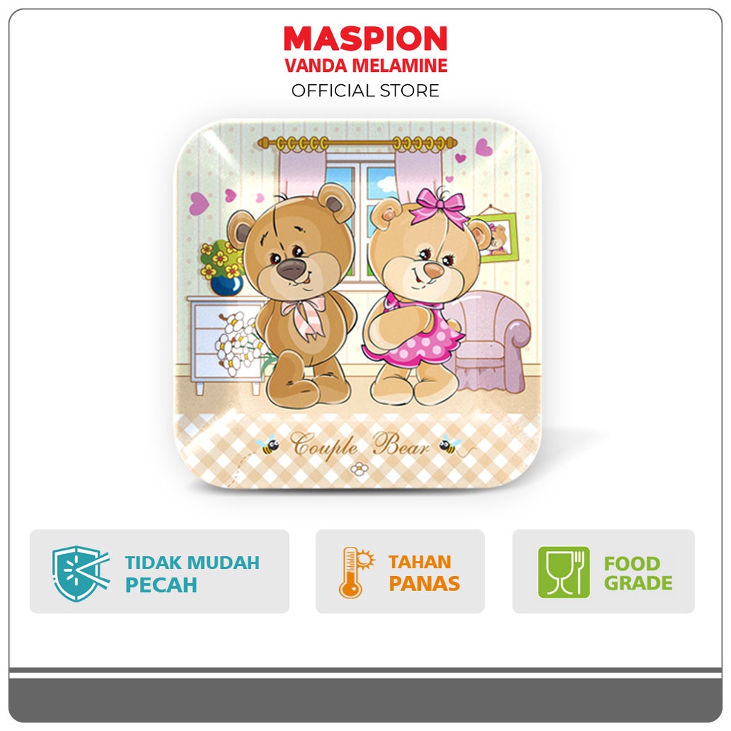 Maspion Vanda Melamin Piring Kotak 5.5 Inch - Gambar 2