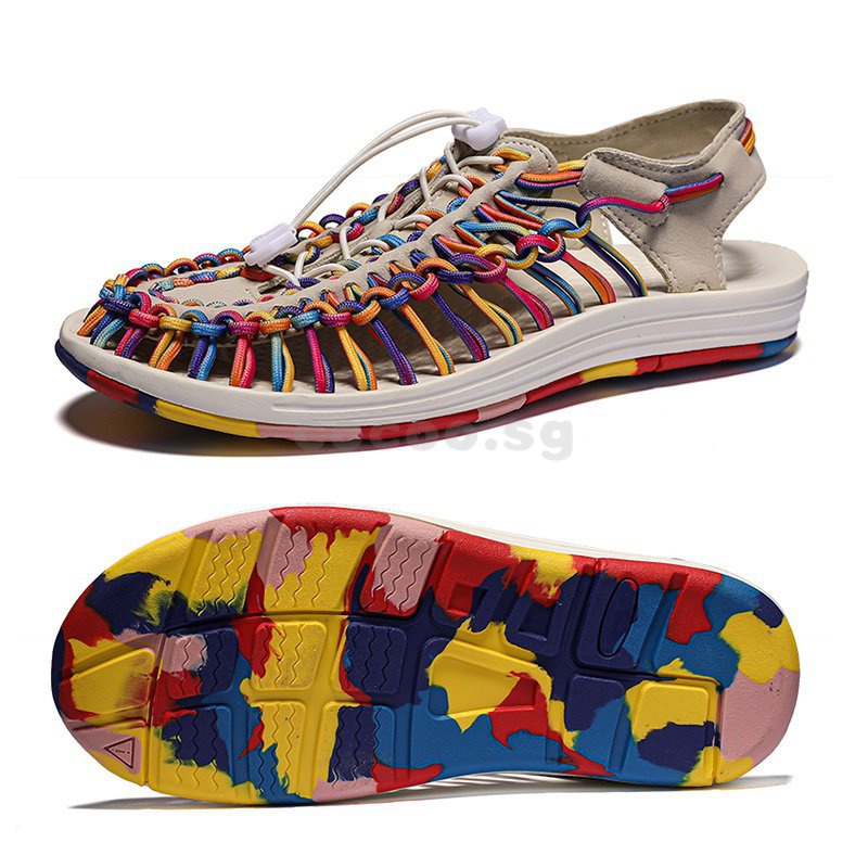 Ready Stock Sandals Men Women Woven Shoes Summer Beach Lightweight Anti ...