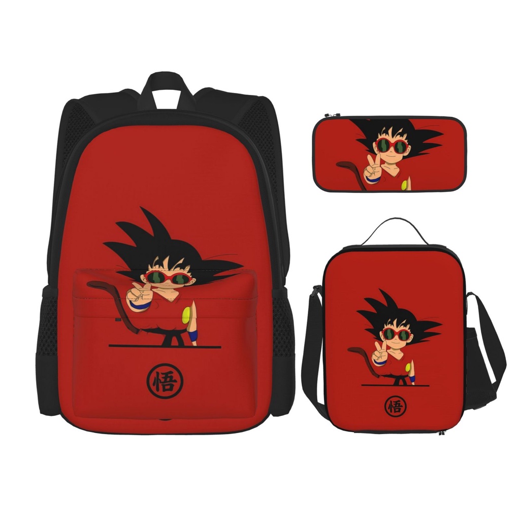 Dragon Ball Z 3 pieces set Backpack Set with School Book Bag Lunch Box Pencil Case for Boys and Girls Shopee Singapore