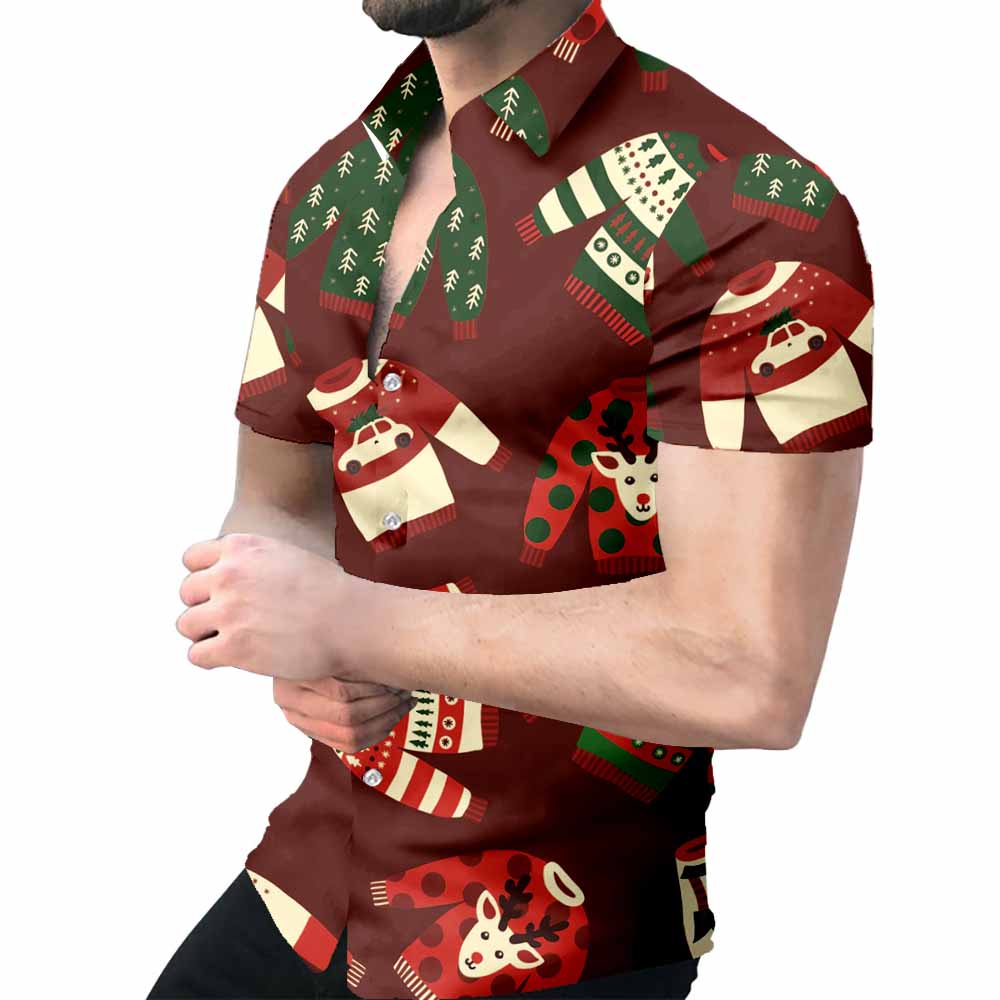 Christmas button up hot sale shirt mens