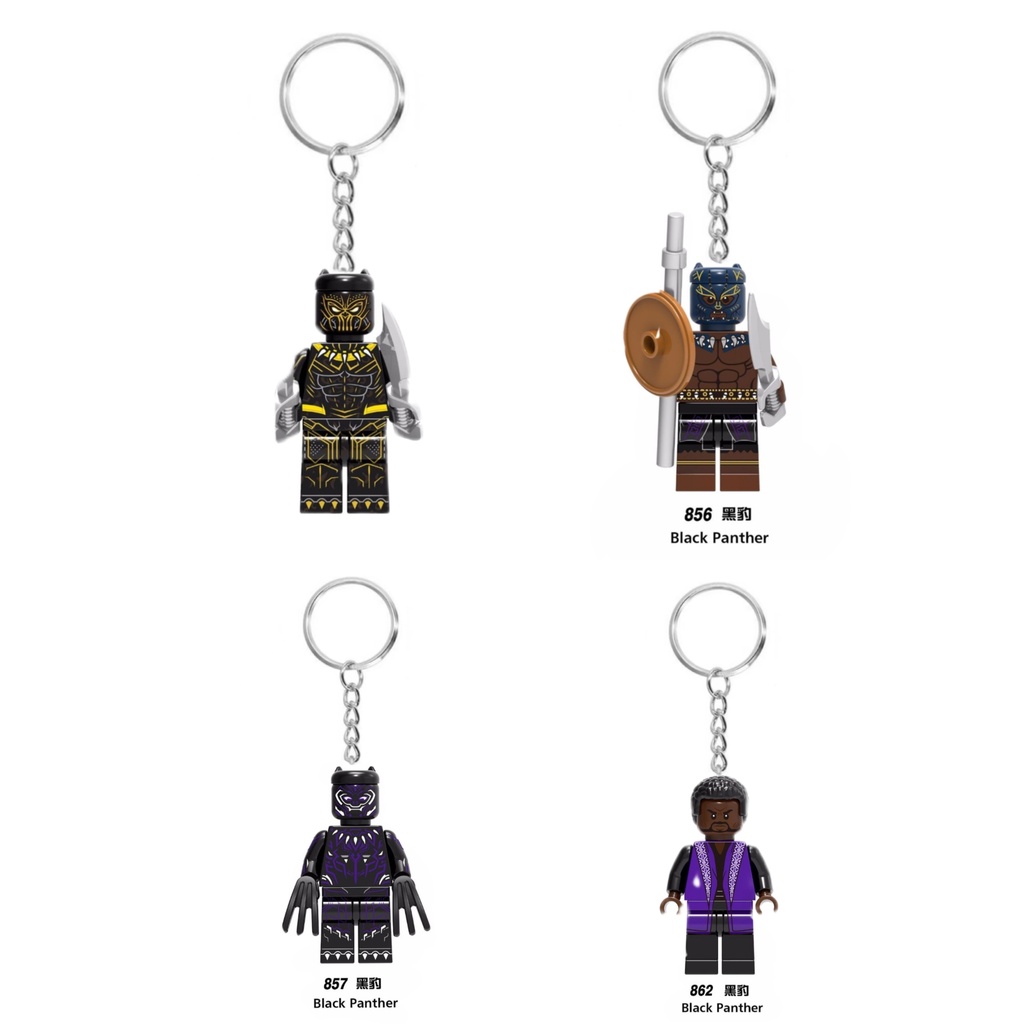 Black panther lego online keychain