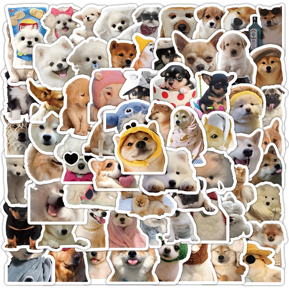100PCS Cute and Cute Pet Realistic Puppy and Cat MEME Graffiti Stickers ...