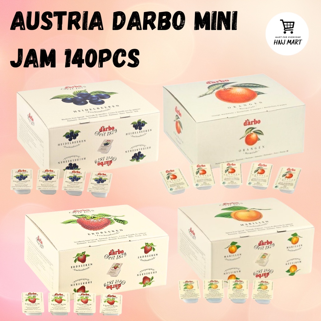 Austria Darbo Mini Jam Per Box 140pcs Strawberry Jam | Orange Marmalade ...