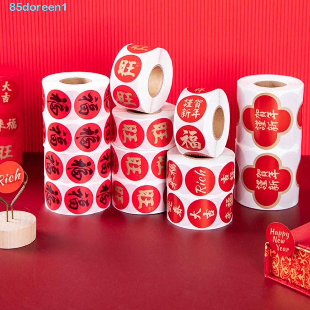 DOREEN1 DIY Seal Roll New Year's Sticker, Good Luck Best Wishes Chinese ...