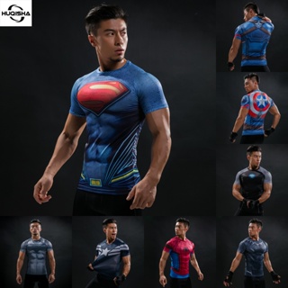 Men Superhero 3D Base Layer Tee Compression T-Shirts Gym Jersey