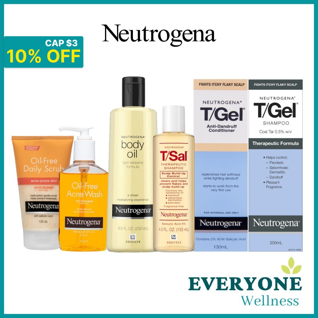 Neutrogena T/Gel, T/Sal, Daily Control, Body Oil, Scrub, Anti