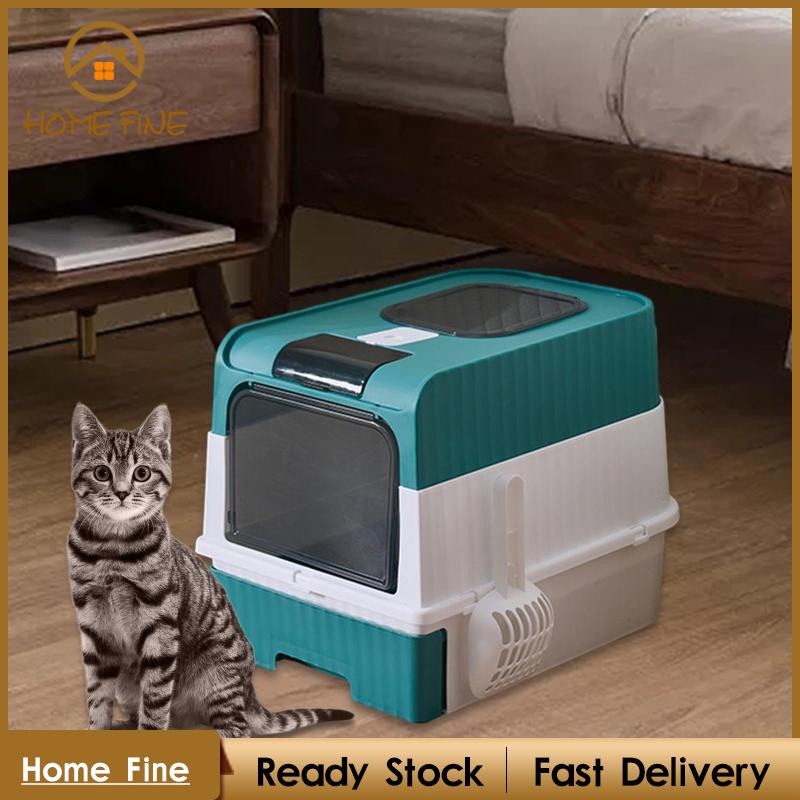 [Katharina_x] Hooded Cat Litter Boxes with Top Exit and Front Entry