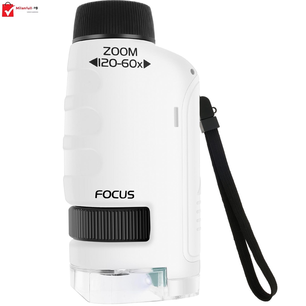 Pocket Microscope for Kids Mini Handheld Microscope 60X120X LED