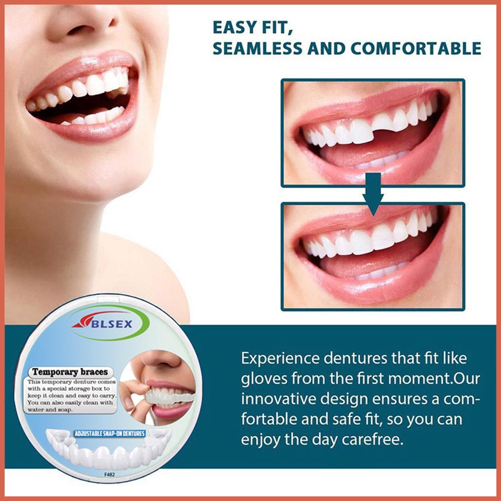 Temporary Teeth Veneers Natural Shade Reusable Snap on Teeth Veneers