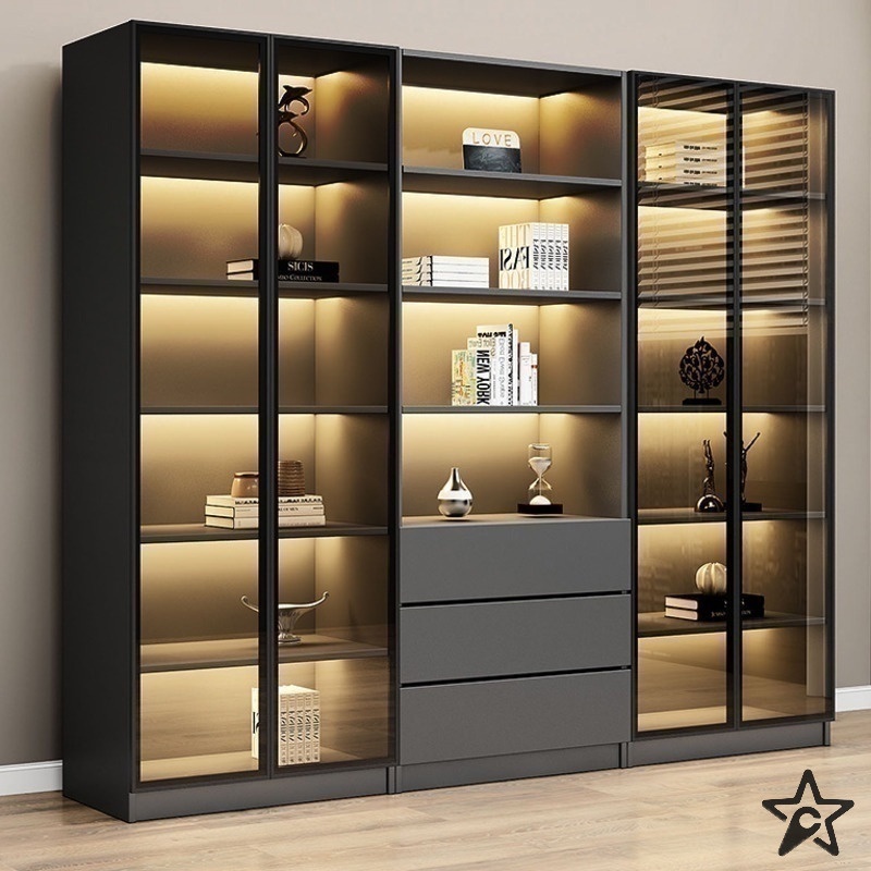 ZF STORE Display Glass Door Combination Locker Living Room
