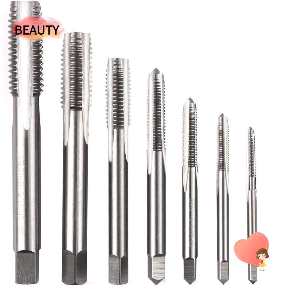 BEAUTY 7pcs Thread Tap Set, M3 M4 M5 M6 M8 M10 M12 HSS 6542 Taps Bits