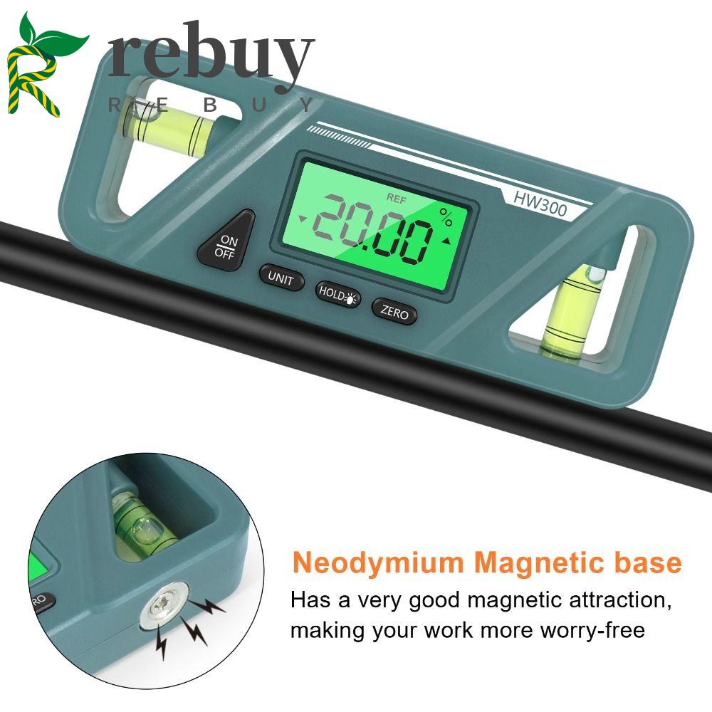 REBUY Digital Inclinometer Level Measure Tool Level Measuring Gauge