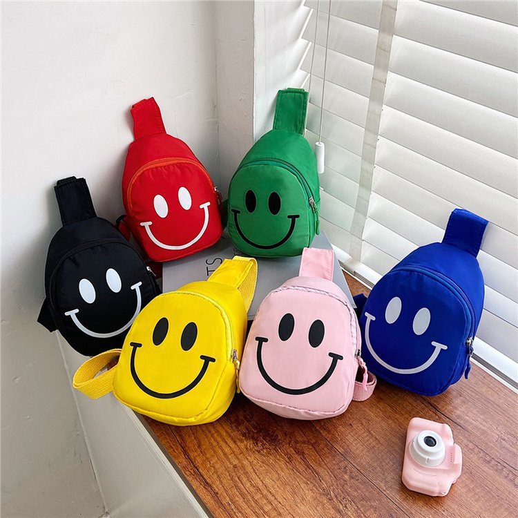 New Kids Chest Bag Korean Cute Smiley Crossbody Bag Sling Shoulder Bag ...