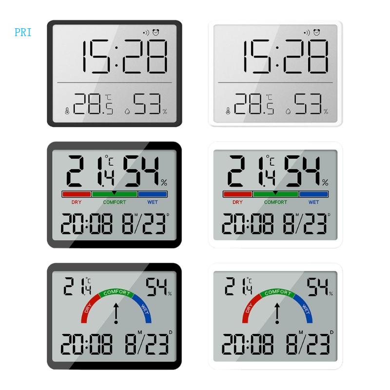 pri Slim Electronic Wall Clock Digital Wall Clock Battery Powered ...