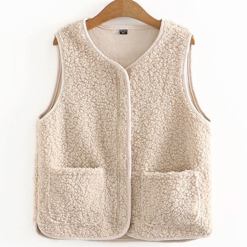 Spring Autumn New Style Particle Fluffy Fleece Vest Outer Wear Vest