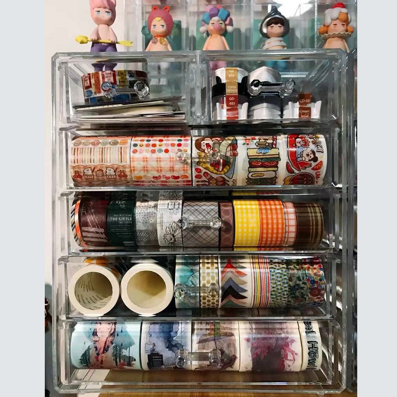 Five-Layer Drawer Acrylic Large Journal Tape Storage Box Glue Manicure ...