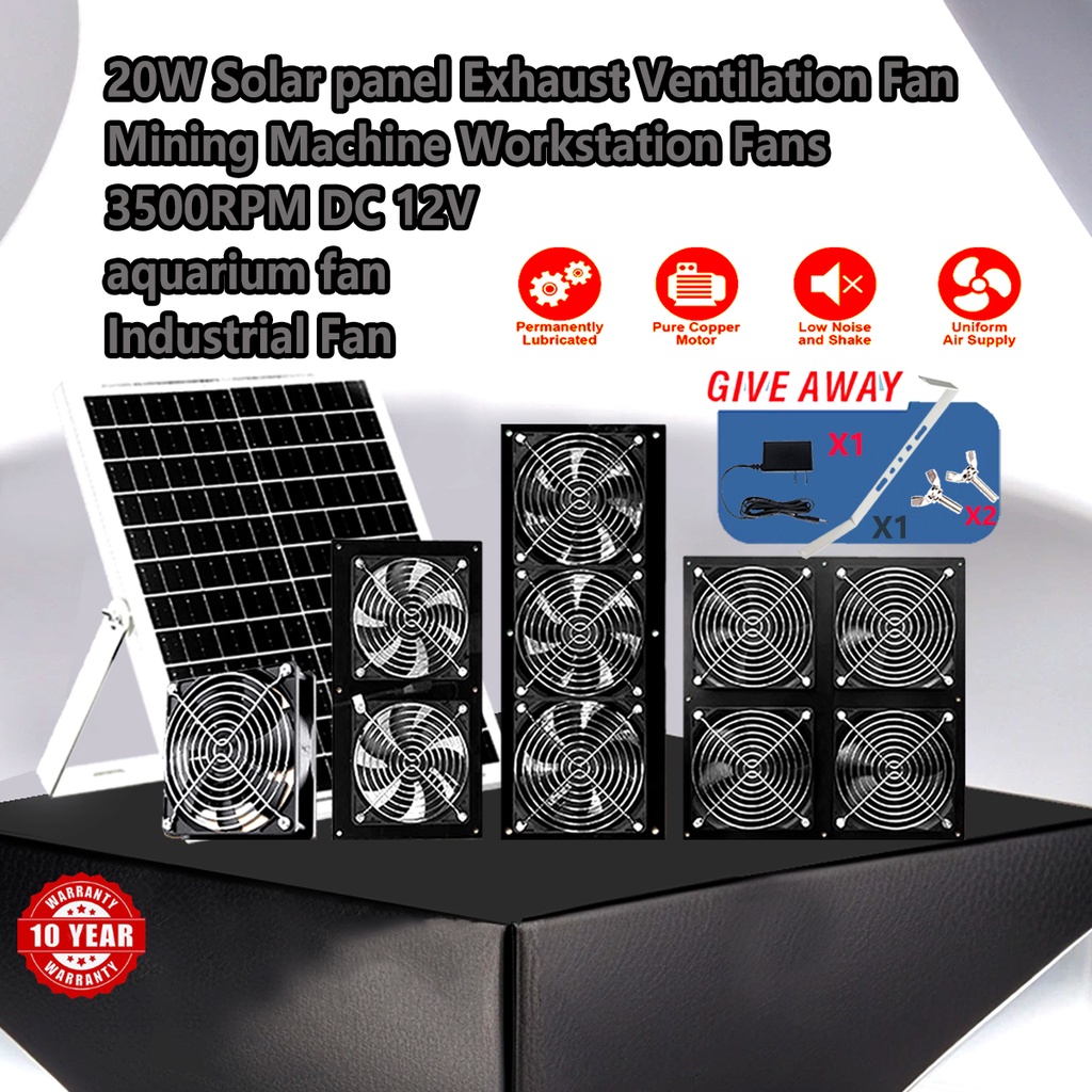 Solar Panel Exhaust Fan, Outdoor Waterproof Solar Exhaust Fan, Portable  Exhaust Fan for RVs, Greenhouses, Pet Houses, Chicken House 