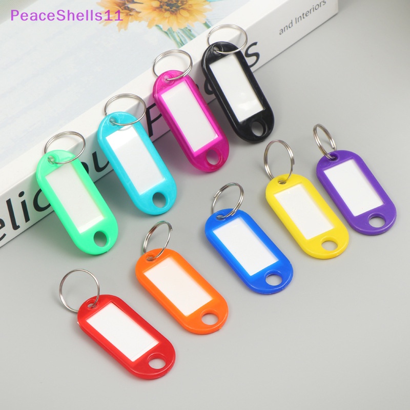 PeaceShells 10PCS Crystal Clear Plastic Key Tag For DIY ID