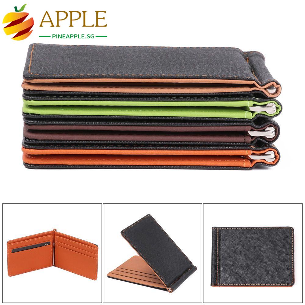 CONTACT'S men RFID Genuine Leather Money Clip Card Wallet Crazy Horse Thin  Bifold cash clamp cash holder male Slim RFID Purse - AliExpress