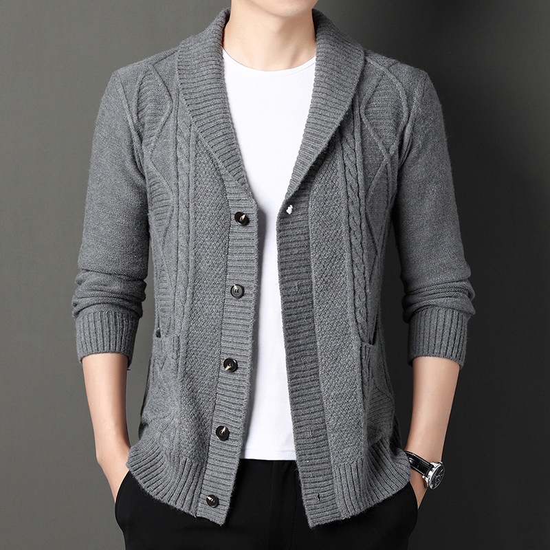 Men's gray sale cardigan sweater