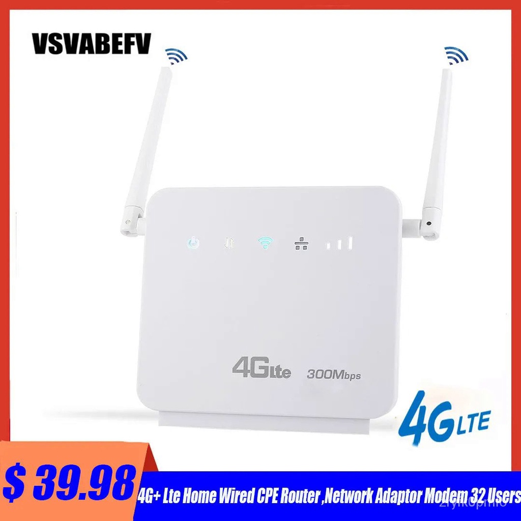4G Lte Home Wired CPE Router 300Mbps With Sim WPA/WPA2 Encryption