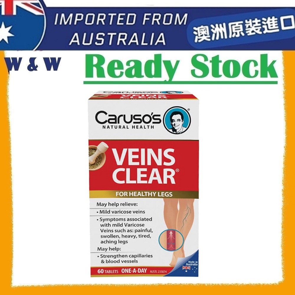 [EXP 03/2026] Carusos Natural Health Veins Clear ( 60 Tablets ) ( Made ...