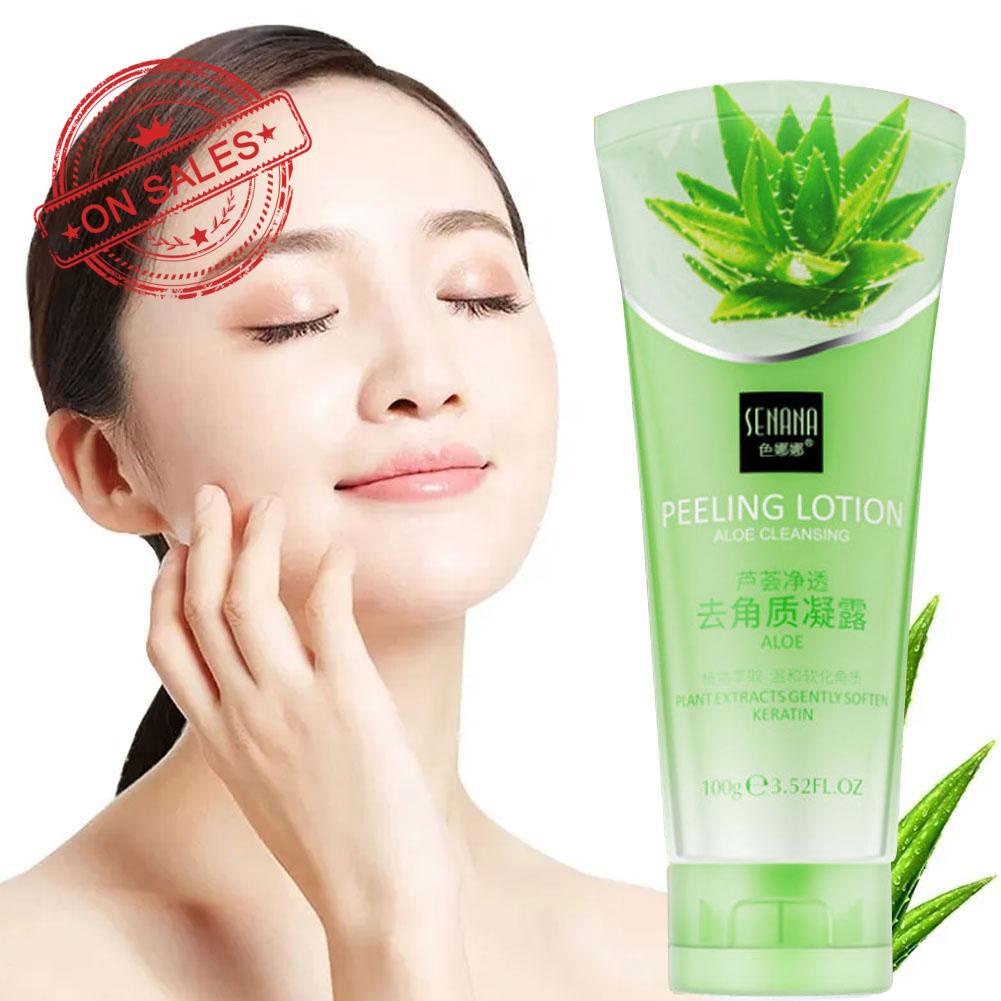 Aloe Vera Exfoliating Gel Deep Cleansing Facial Scrub Gentle Smoothes