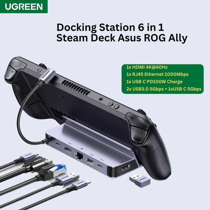 USB C Docking Station for Asus ROG Ally with Cooling Fan HDMI-compatible  2.0 4K@60Hz RJ45 60W PD USB 3.0 HUB For Steam Deck Dock - AliExpress