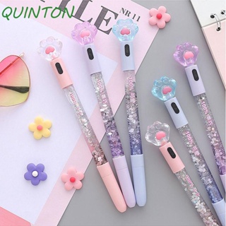 Mulabdin 8 Pcs Kawaii Pens Cute Pens, Cat Paw Shiny Luminous Ballpoint Pens  with 20 Refills, Fairy Stick Ballpoint Pen, Glitter Liquid Sand Pen