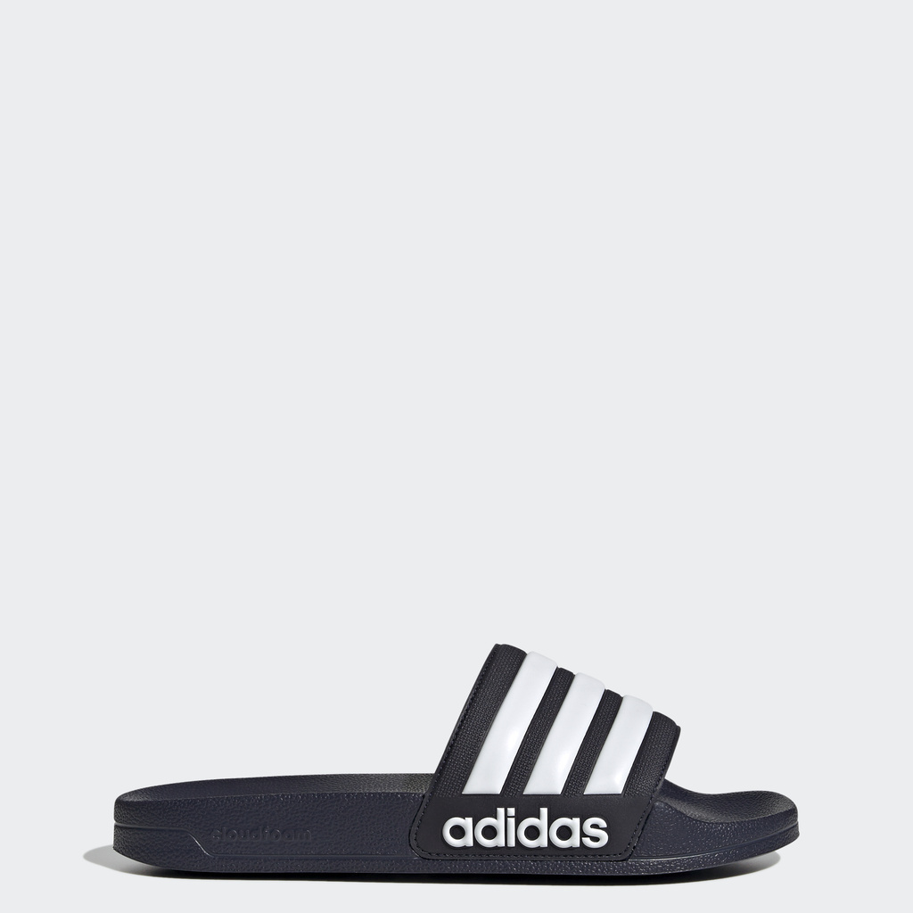 White and grey adidas on sale slides