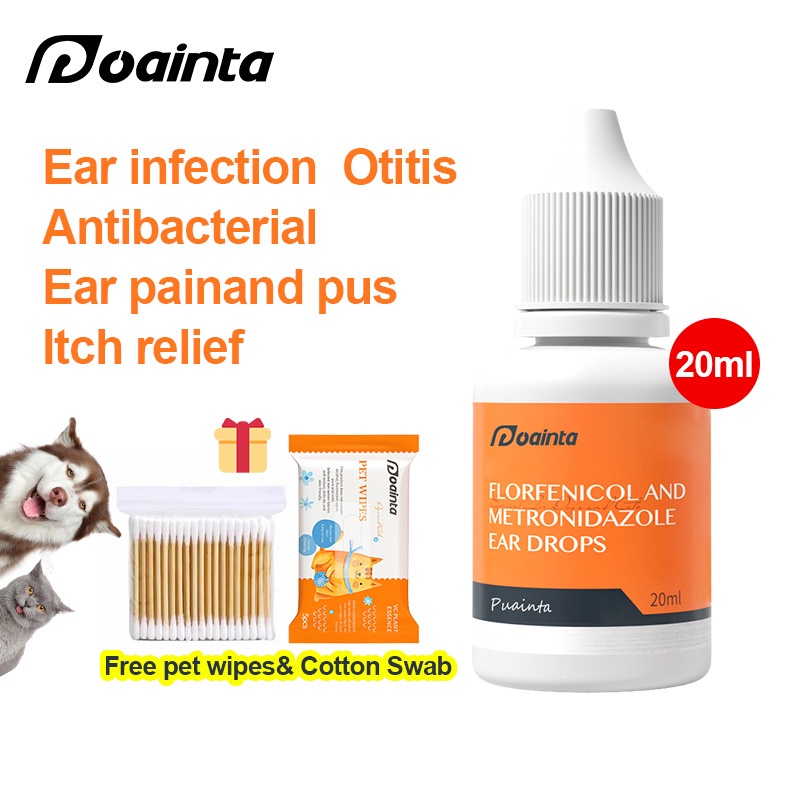 [NEWCOOL]PUAINTA Ear Drops for Dog and Cat Ear Mites Otitis Ear
