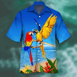 Parrot Funny Parrot Pirates In The Ocean Hawaiian Shirt - Trendy