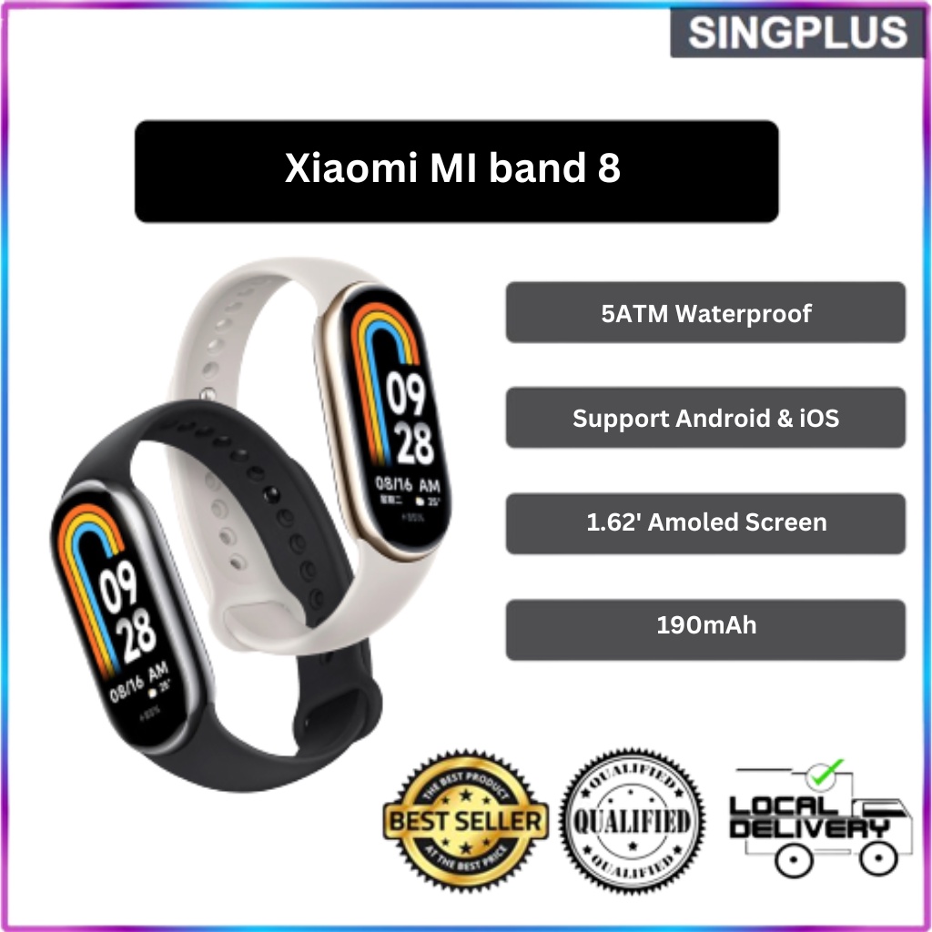 【SG LOCAL SELLER】Xiaomi Mi Band 8 Compatible Android & IOS 1.62