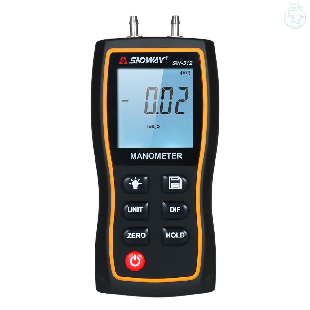 SNDWAY High Precision Differential Manometer Handheld LCD Digital Dual