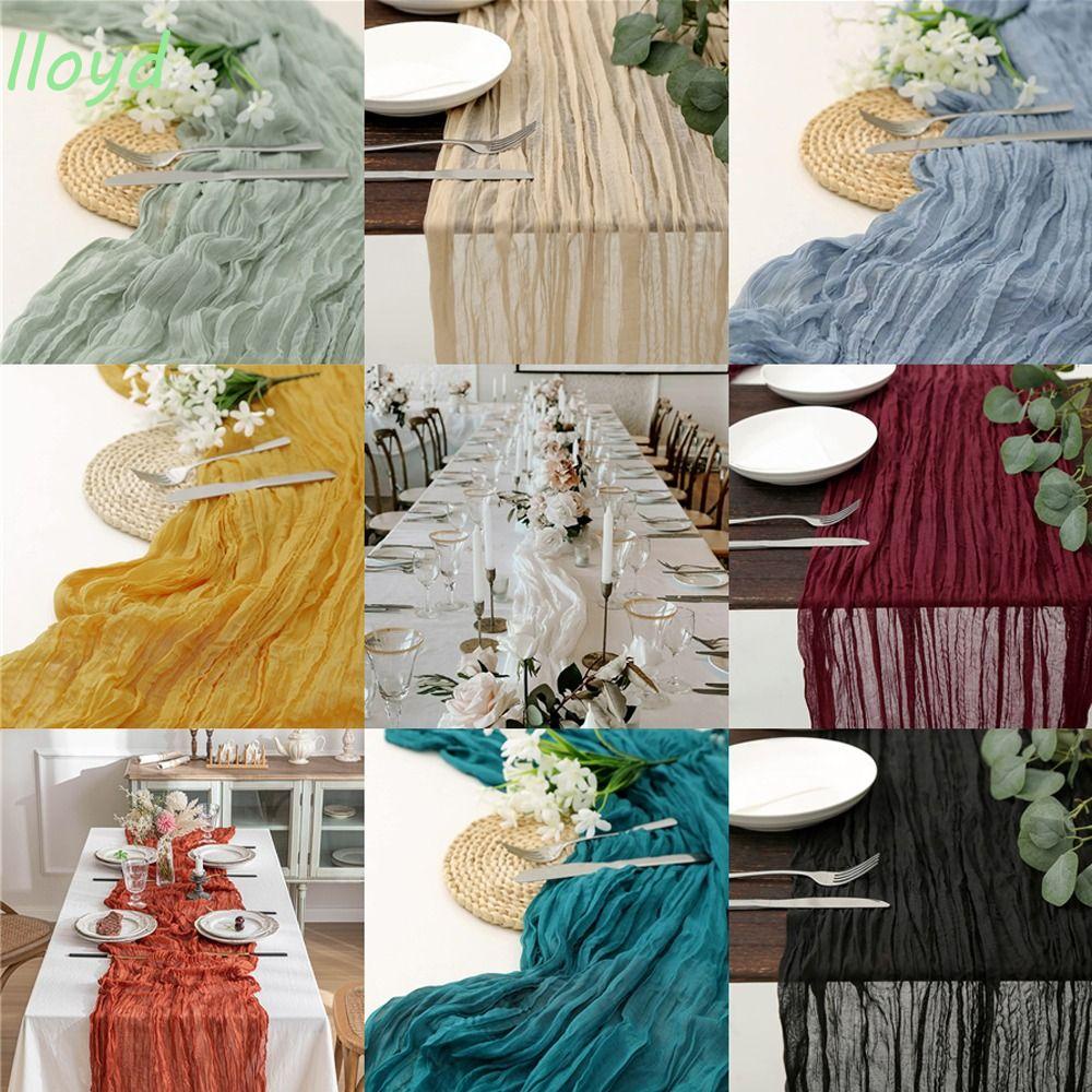 LLOYD Table Cover, SemiSheer Solid Color Gauze Table Runner, Long