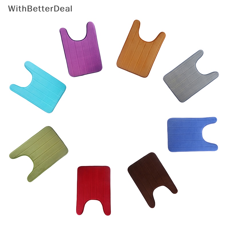 wit UShaped Memory Foam Bath Mats Toilet Mat Bathroom Coral Fleece