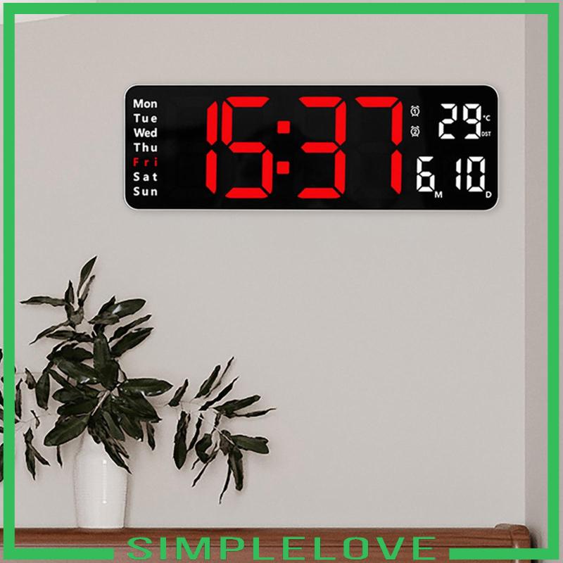 [Simple] Large Display Digital Clock Calendar with Remote Control LED