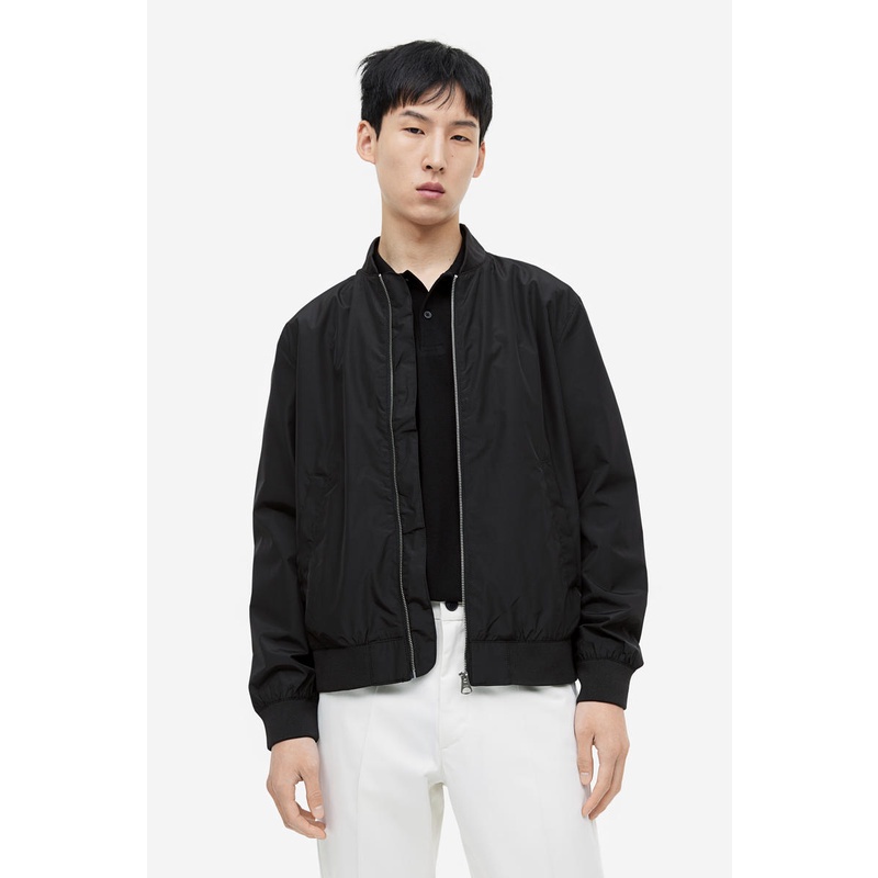 Mens black bomber jacket on sale h&m