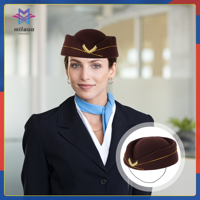 Berets Adult Costumes Flight Attendant Hat Uniform Hats Women Miss ...