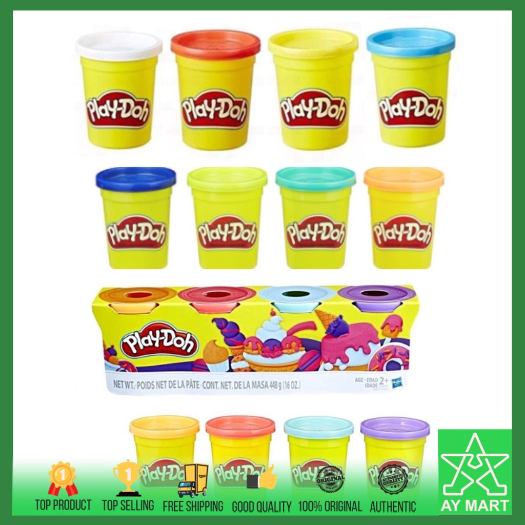 Play-Doh Multi-Colour Classic Dough Set Four 4oz Cans , Non-Toxic ...